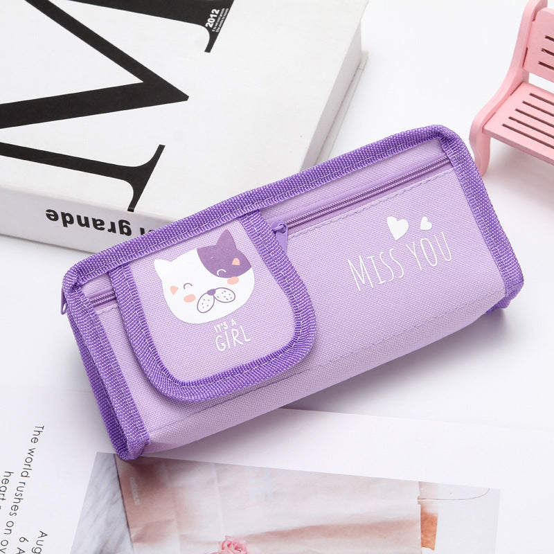 Wholesale Large Capacity Oxford Cloth Zipper Pen Bags